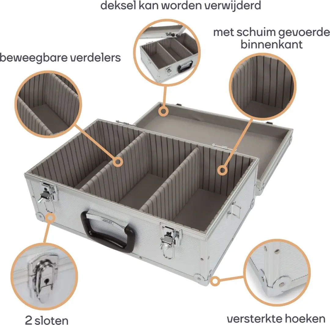 Perel Cd-koffer 1823-424 - 60 Stuks - Aluminium - afbeelding 6 van 6