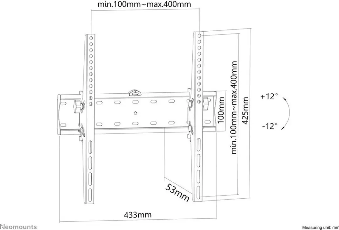 Neomounts FPMA-W350BLACK TV Muurbeugel 32-55" - Kantelbaar - Zwart