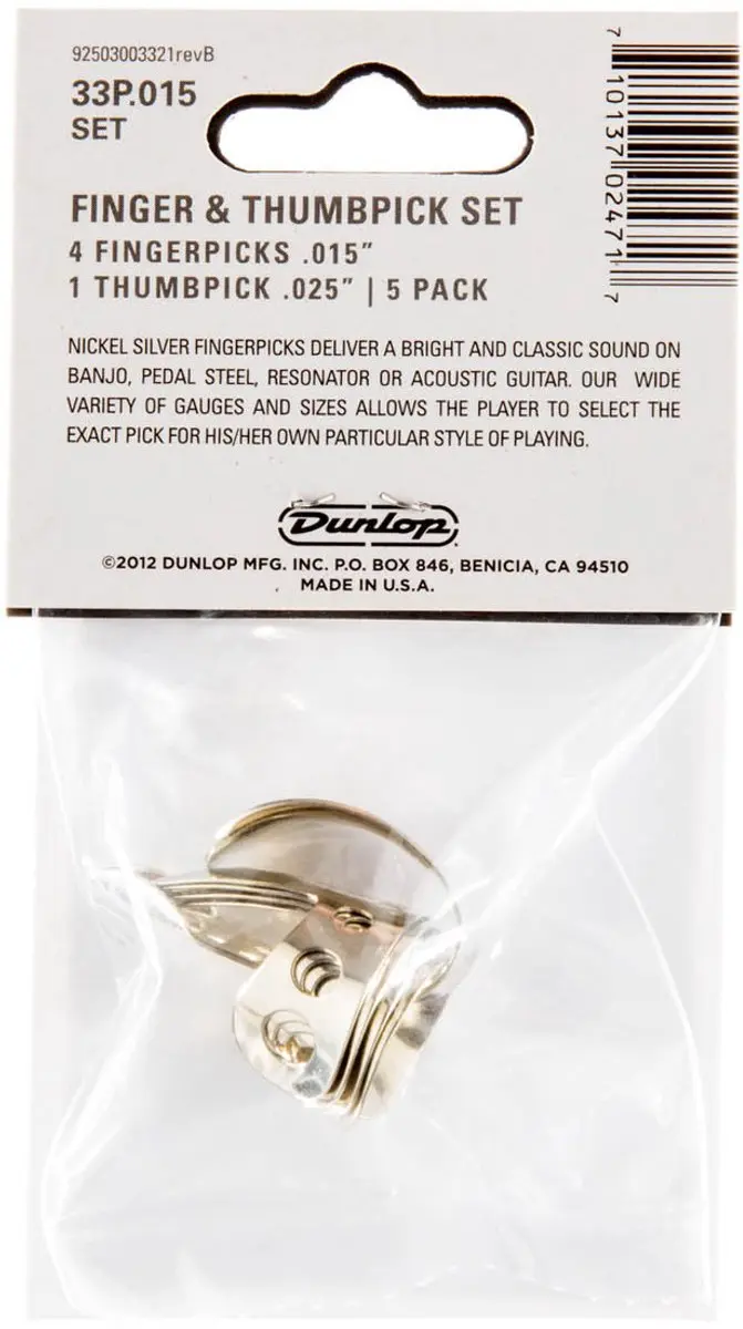 Dunlop Tube Fingerpicks Players Pakket 0,15" - 5 Stuks