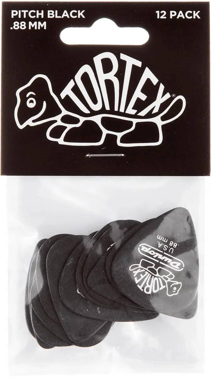 Dunlop Tortex Pitch Black Plectrums 0.88mm