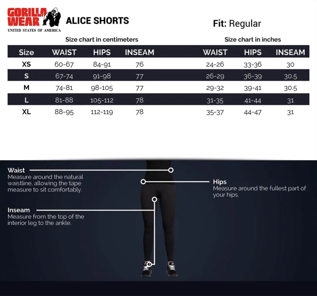 Gorilla Wear Alice Shorts M - Grijs