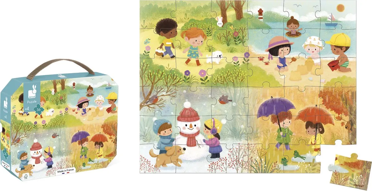 Janod Puzzel De Seizoenen - 36 Stuks - Koffer