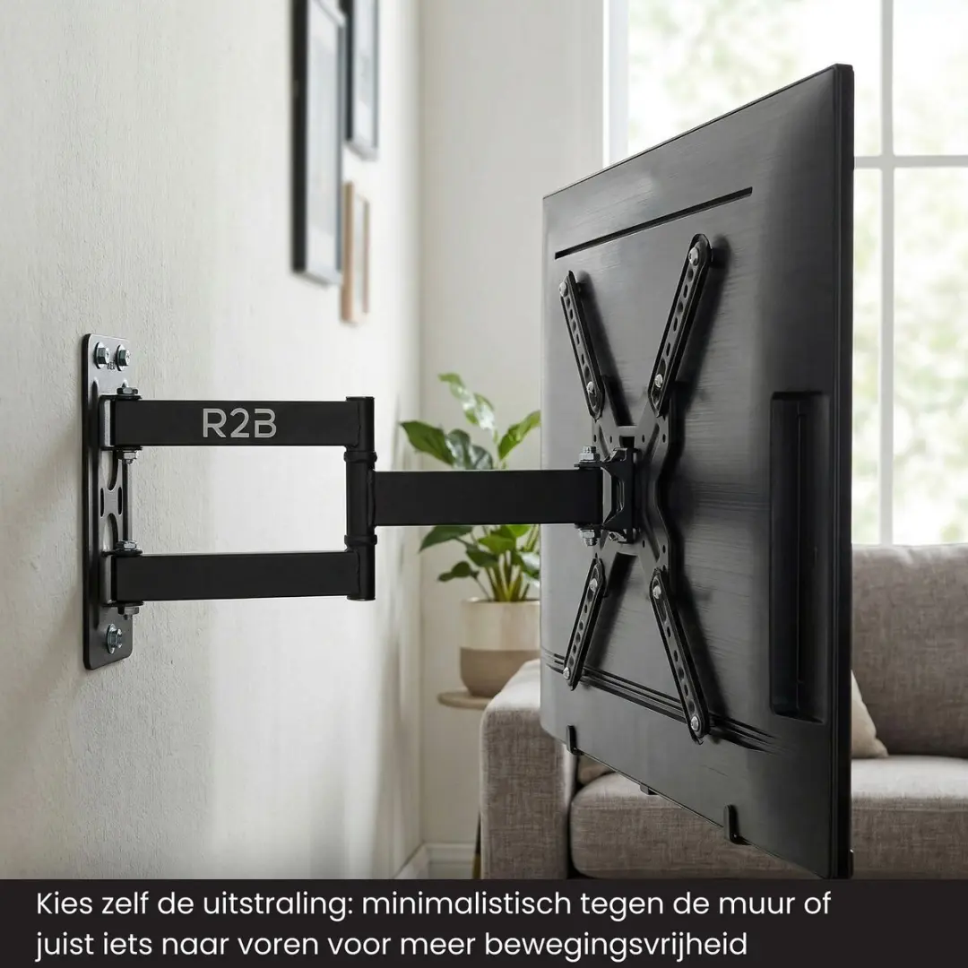 R2B TV Beugel 26-60" VESA 400x400 - Draaibaar Kantelbaar - Zwart