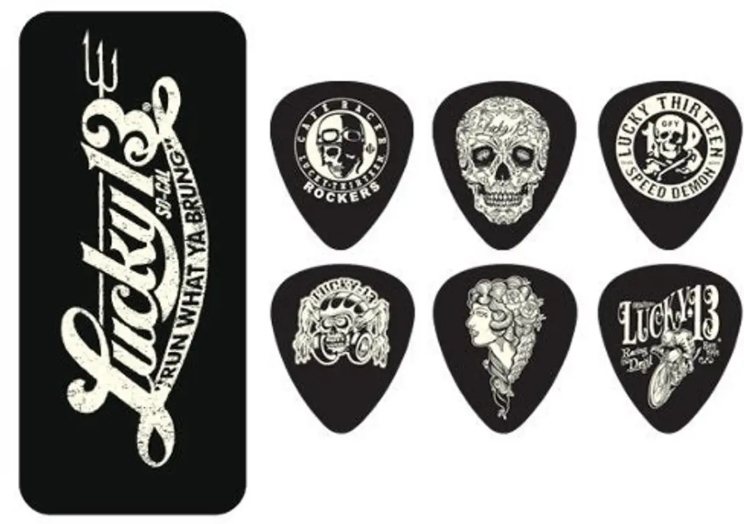 Dunlop Lucky 13 Plectrums - 6 Stuks - Zwart
