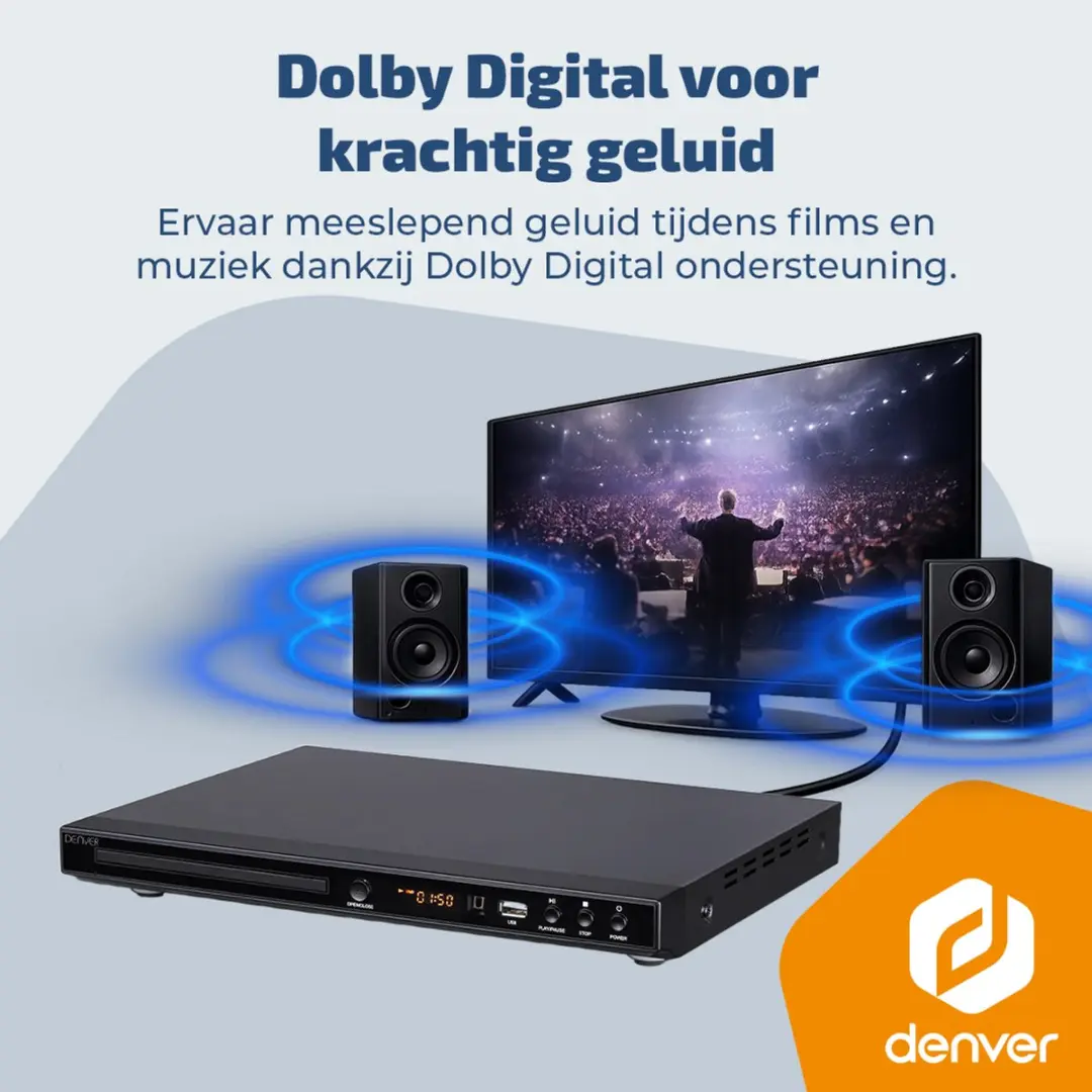 Denver DVH1245 DVD Speler - Full HD - Zwart