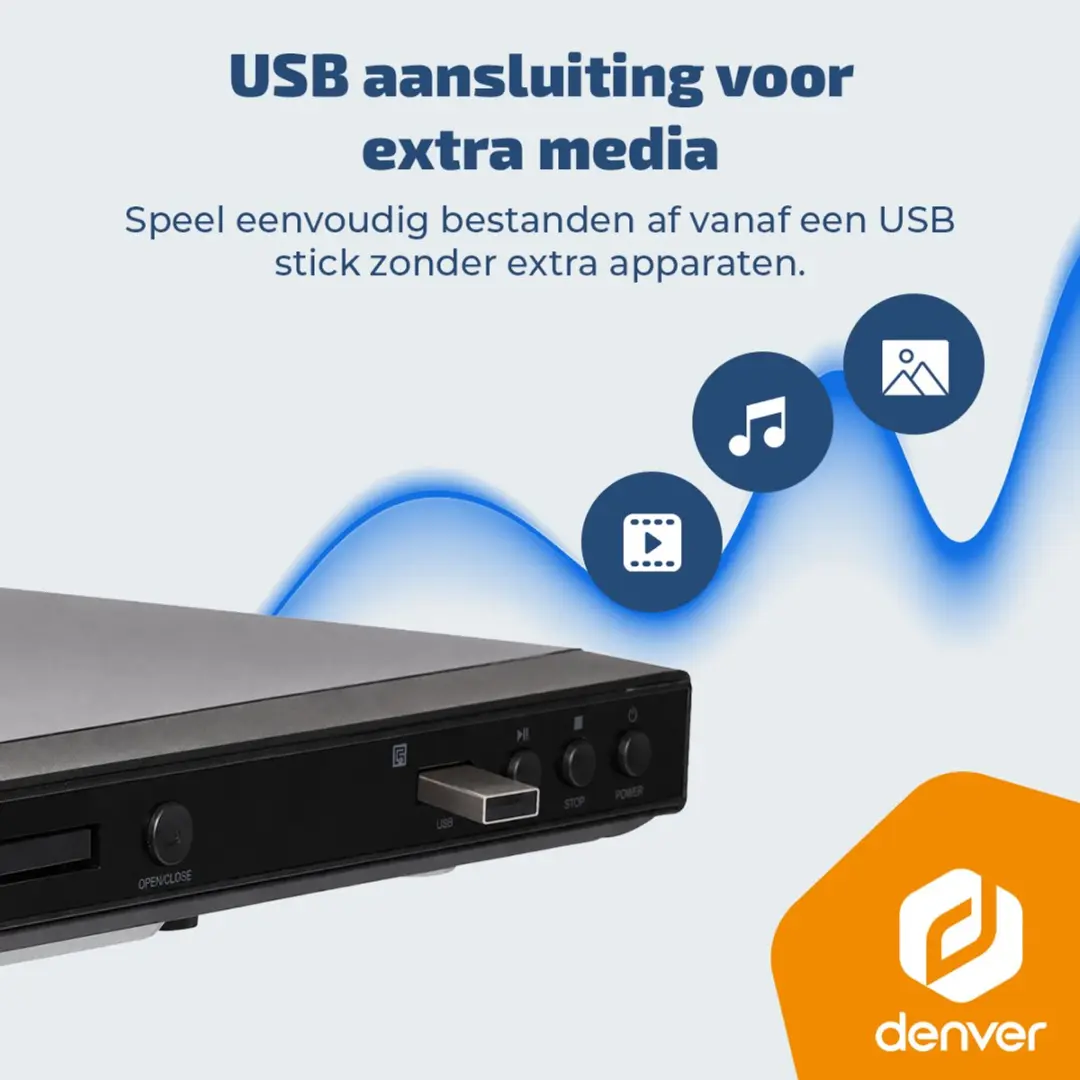 Denver DVH1245 DVD Speler - Full HD - Zwart