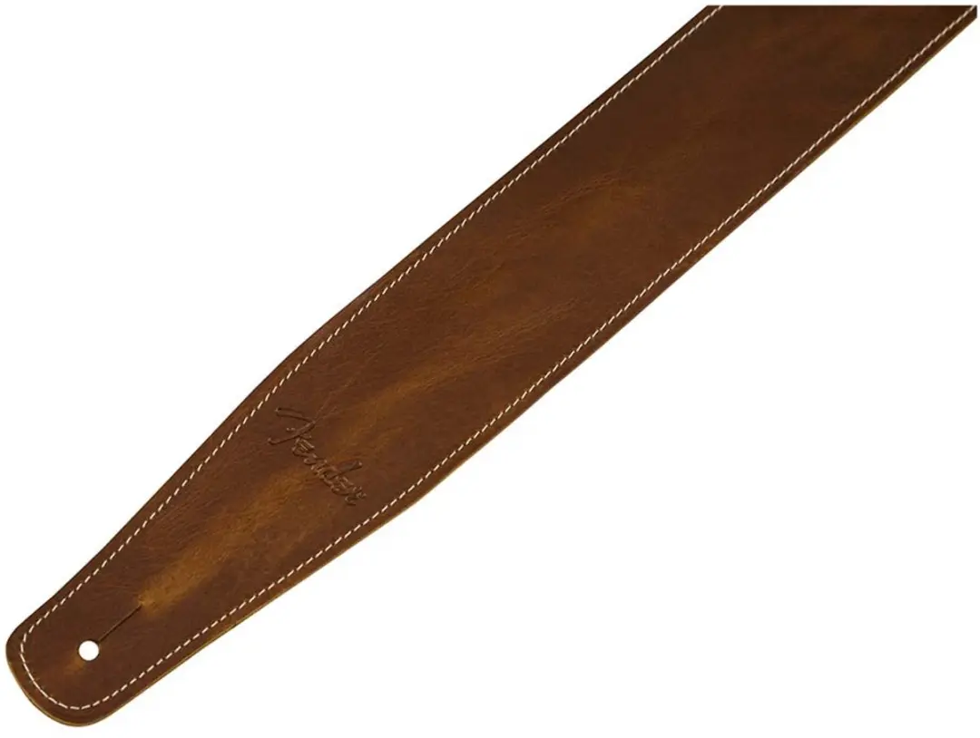 Fender Broken-In Leather Gitaarband - Geelbruin