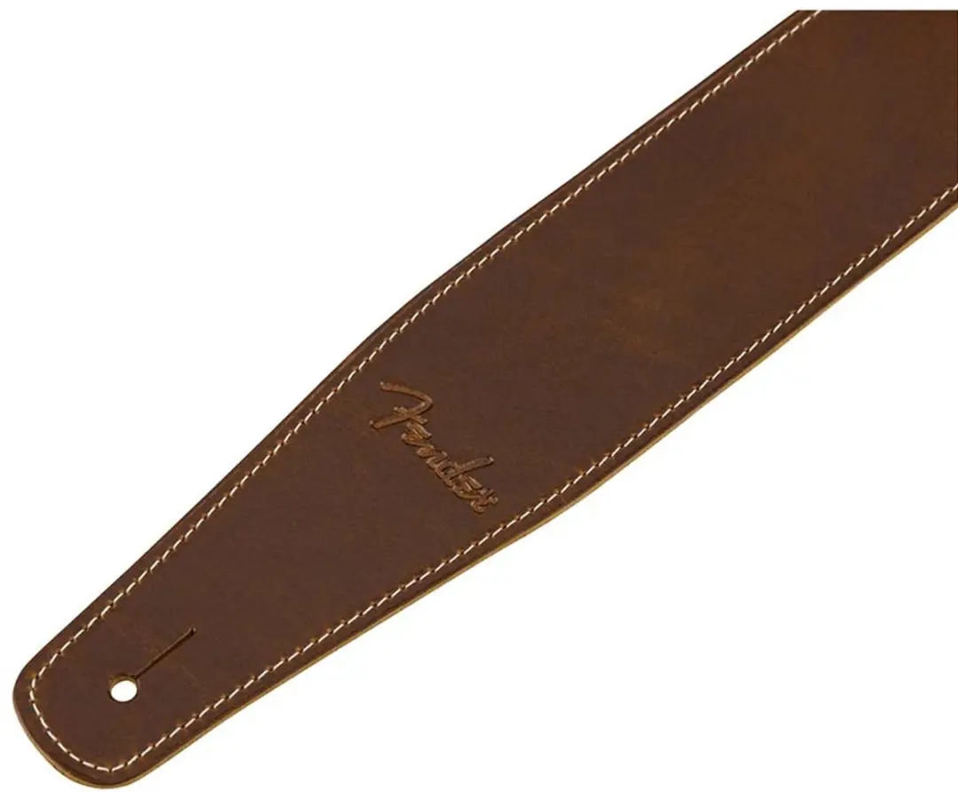 Fender Broken-In Leather Gitaarband - Geelbruin