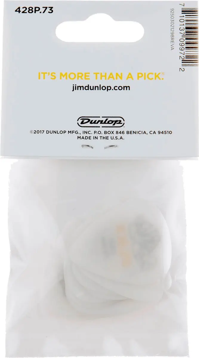 Dunlop Tortex Flex 0.73mm Plectrum - 12 Stuks Wit