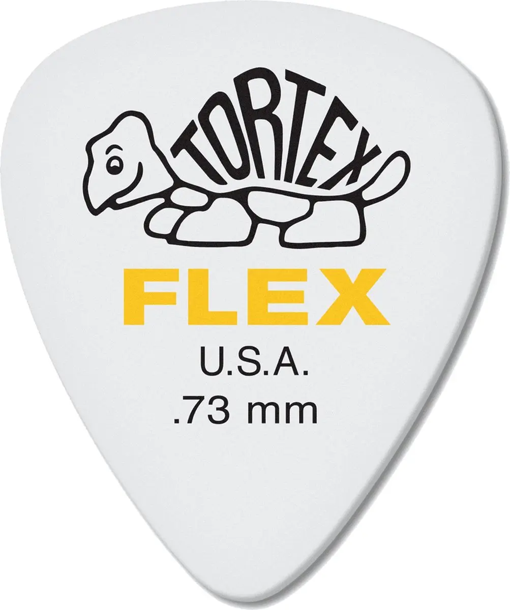 Dunlop Tortex Flex 0.73mm Plectrum - 12 Stuks Wit