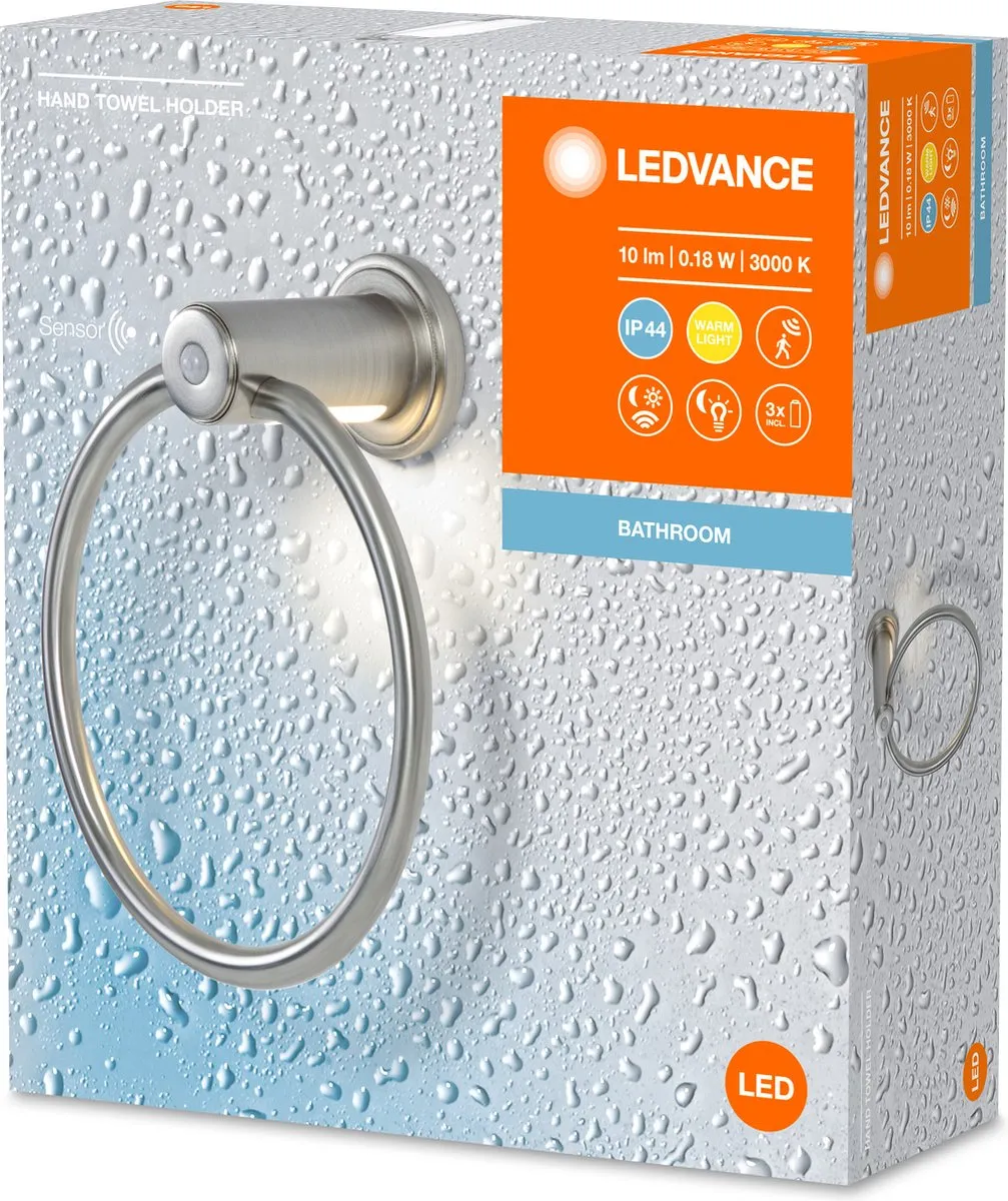 LEDVANCE Badkamer Handdoekhouder met Nachtlampje 0.18W - Warm wit