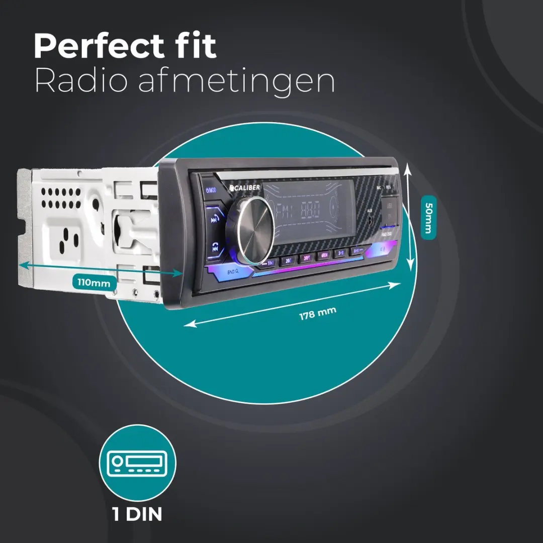 Caliber RMD058 Autoradio 4x100W - 1-DIN - Multicolor Display