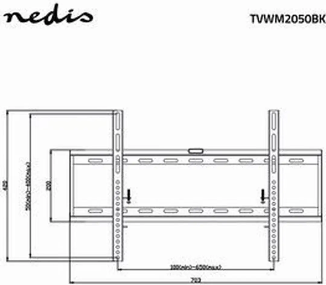 Nedis TVWM2050BK Vaste TV-Muurbeugel - 42-70" - 60kg - Zwart