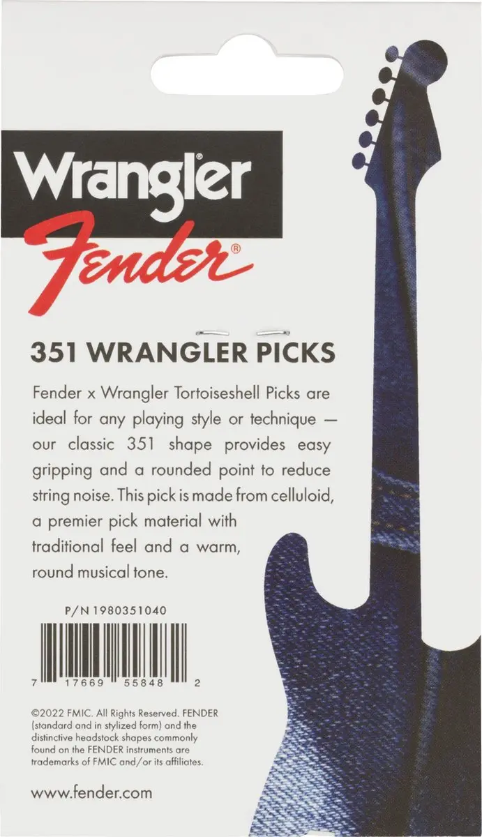 Fender X Wrangler 351 Shell Plectrum Set