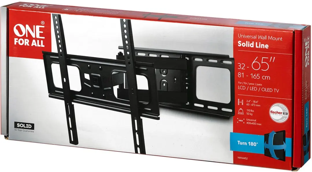One For All WM4452 TV Beugel - 32-65" - 50kg - VESA 400 - Zwart