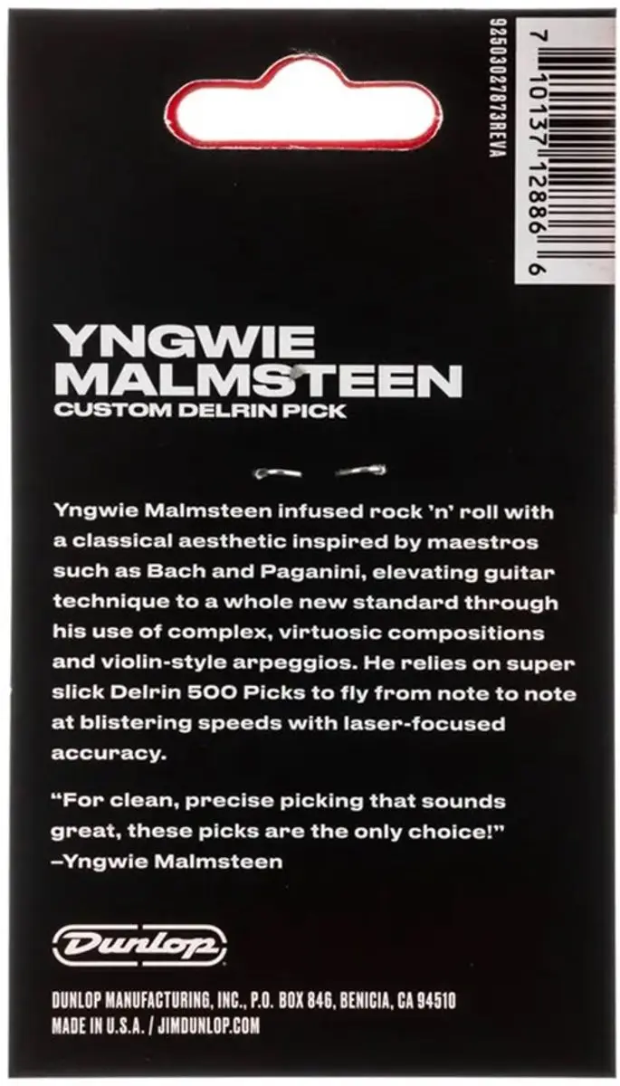 Dunlop Yngwie Malmsteen Plectrum 1.14mm - 6 Stuks