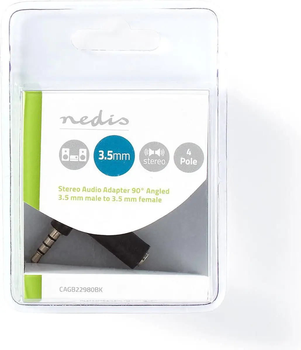 Nedis CAGB22980BK Stereo-Audioadapter 3,5mm - Zwart