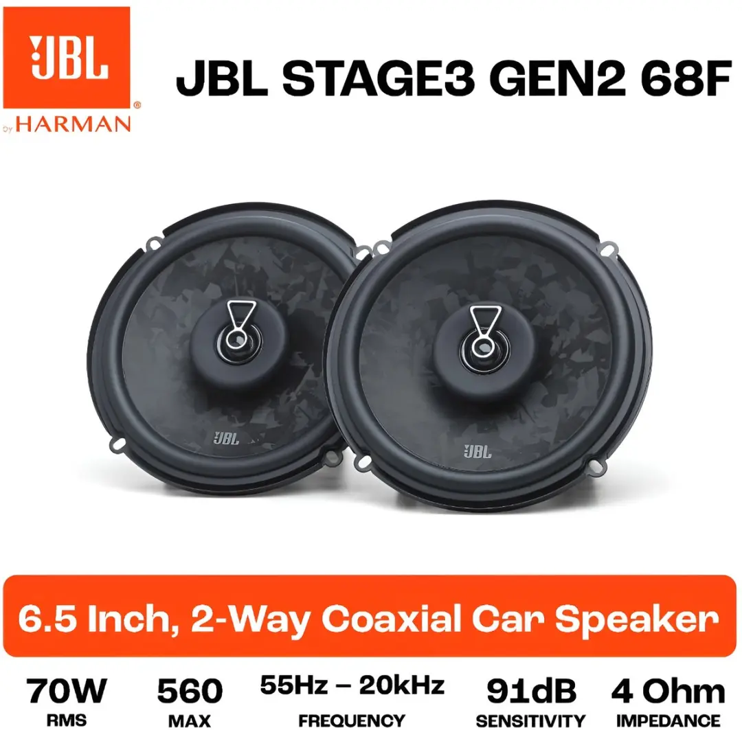 JBL Stage3 68F Autospeakers 6,5 inch - 560W - Zwart