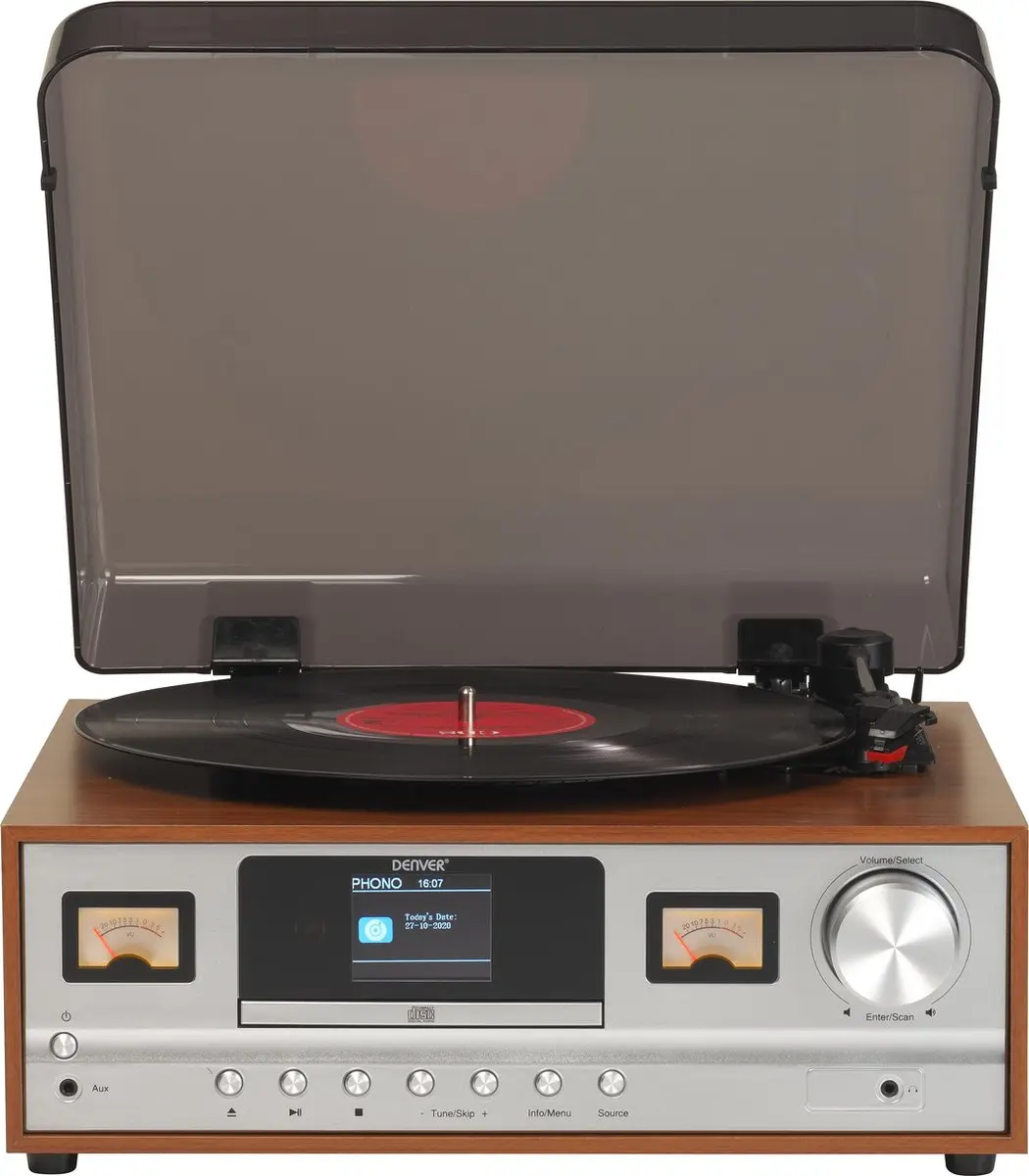 Denver MRD-52LIGHTWOOD Retro Muzieksysteem - Platenspeler Bluetooth DAB CD - Licht hout - afbeelding 6 van 6