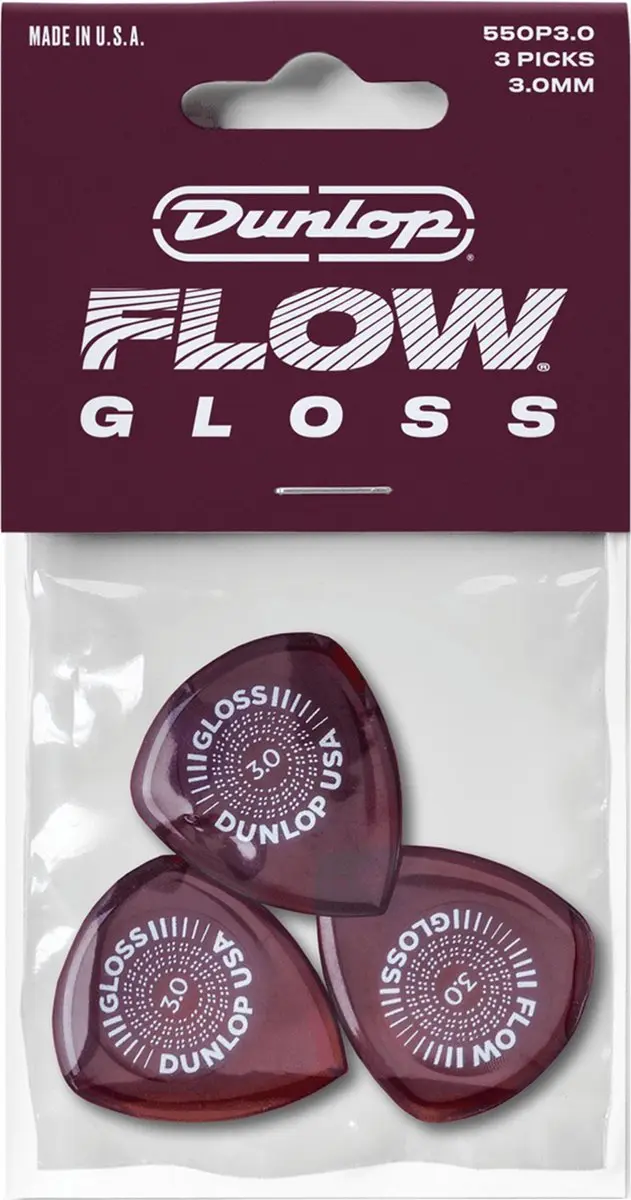 Dunlop 550P300 Flow Gloss Pick 3,00mm - Plectrumset