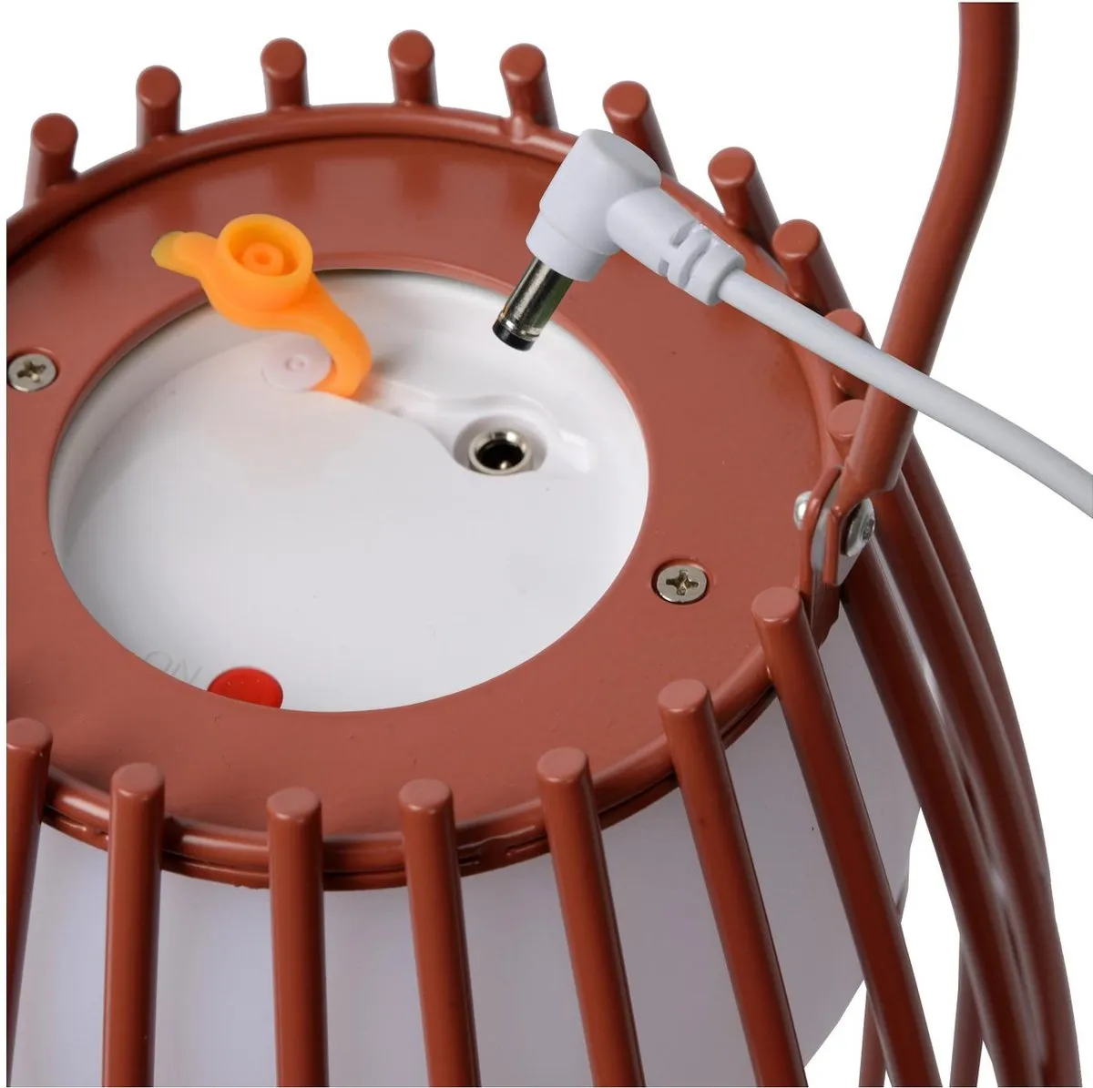 Lucide FJARA Oplaadbare Tafellamp - Ø17,5cm LED 3000K IP44 Roestbruin