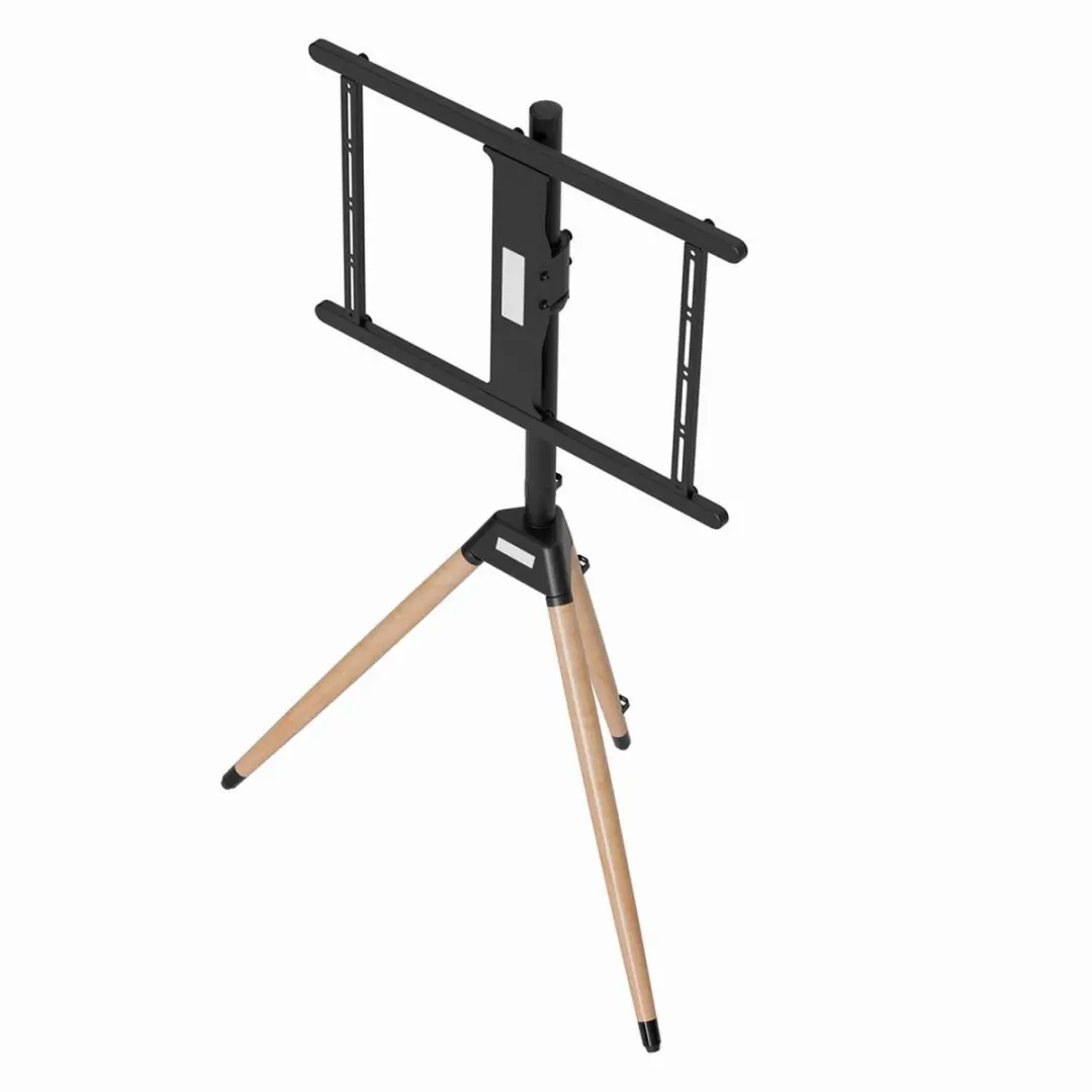 Gembird TV-standaard Driepoot 32-75" - Kantelbaar & Draaibaar - Zwart/Hout