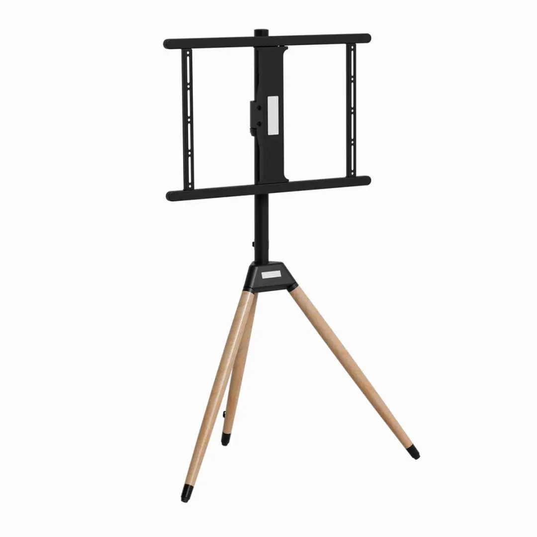 Gembird TV-standaard Driepoot 32-75" - Kantelbaar & Draaibaar - Zwart/Hout