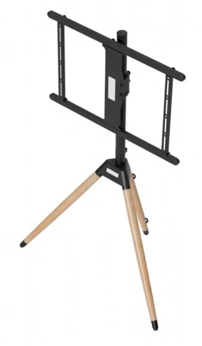 Gembird TV-standaard Driepoot 32-75" - Kantelbaar & Draaibaar - Zwart/Hout