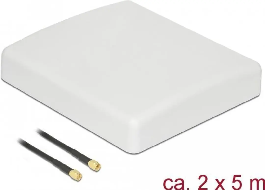 Delock LTE MIMO-antenne 2xSMA 8dBi - 5m RG-58 Wit