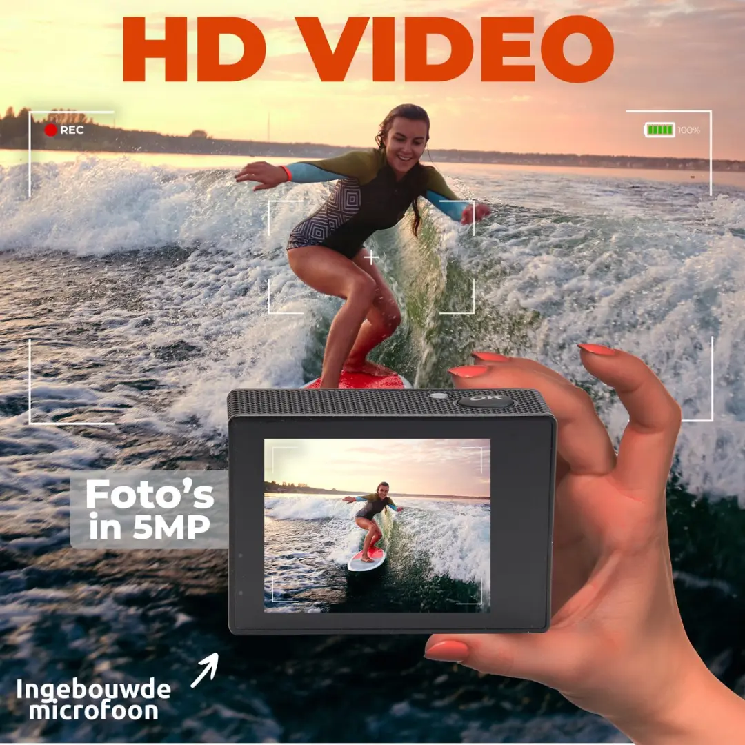 Denver ACT324 Action Camera 5MP - Waterdicht - Zwart