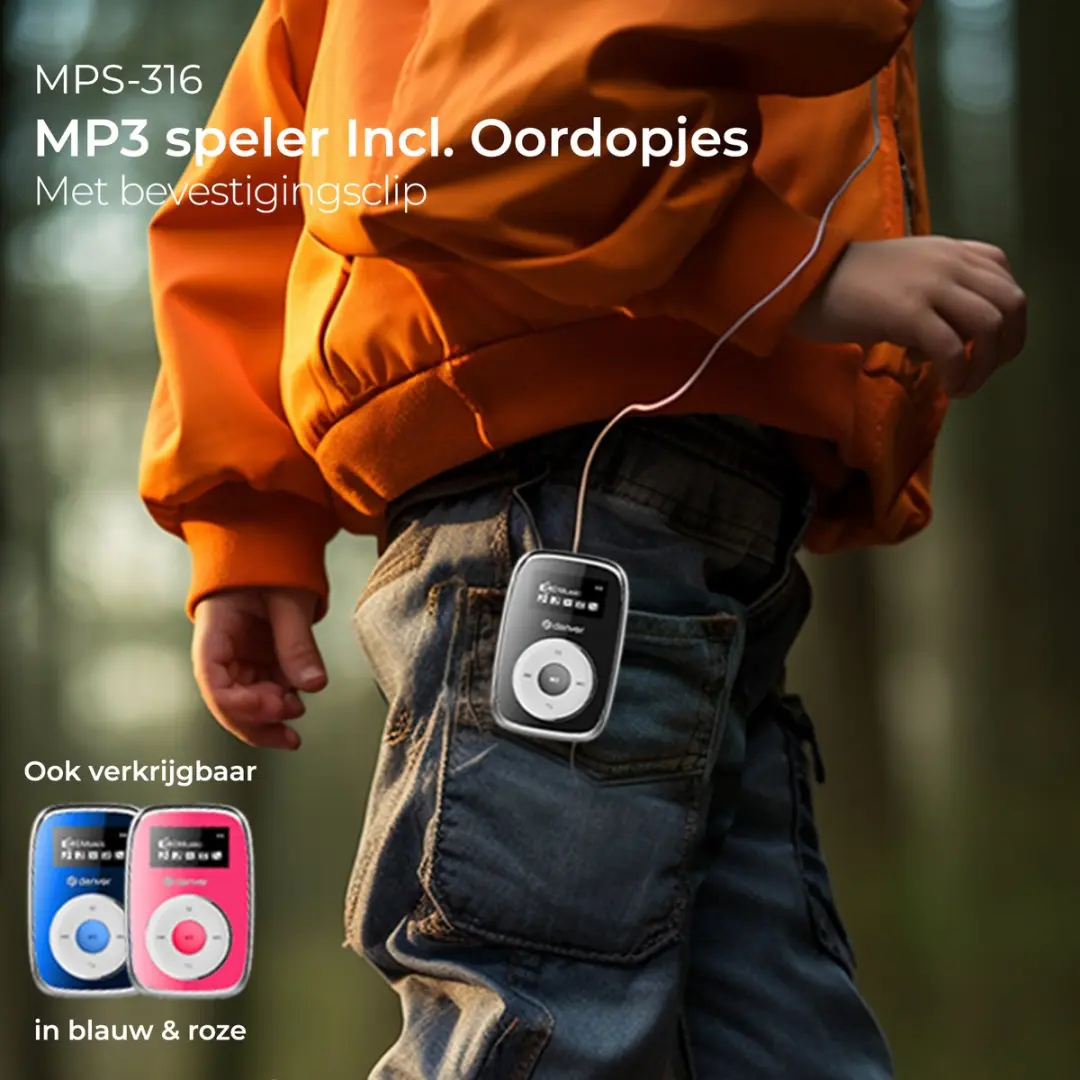 Denver MPS316 MP3 Speler - 16GB - Zwart