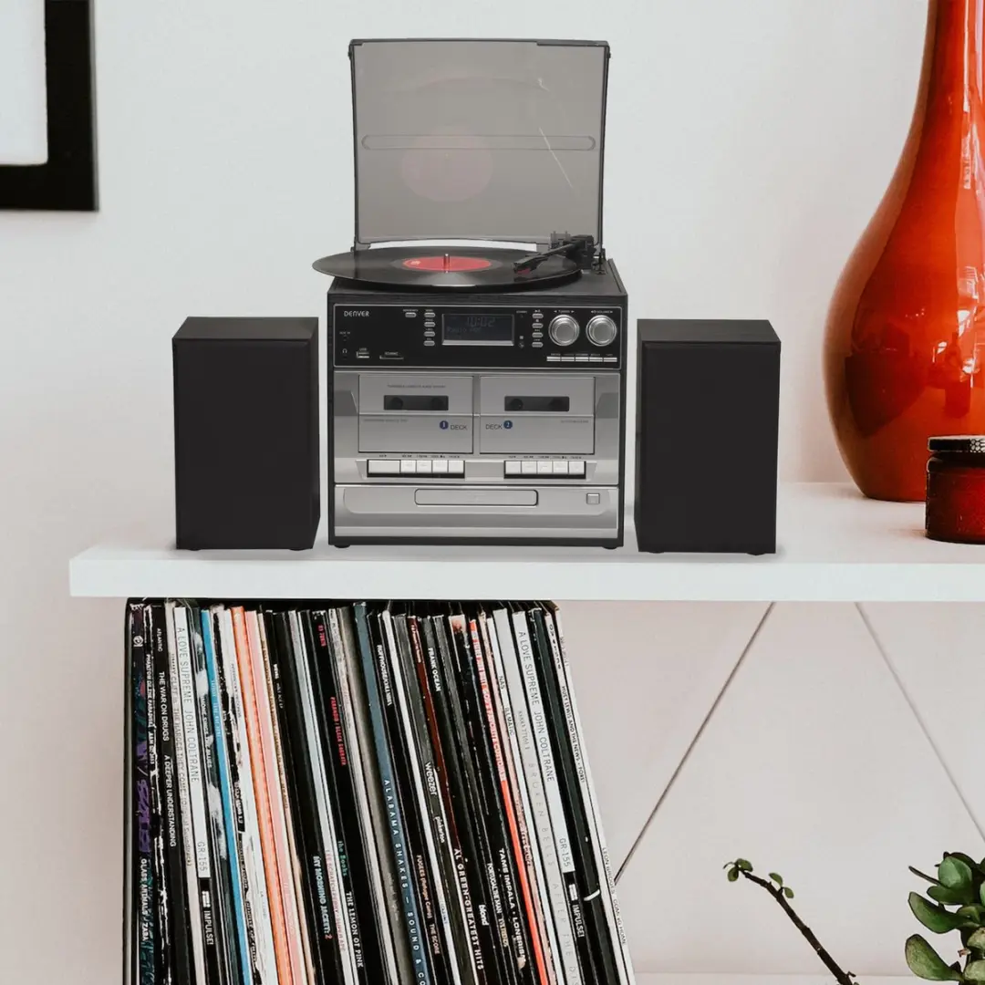 Denver MRD-166 Retro Platenspeler met Radio/CD/Cassette - Zwart - afbeelding 6 van 6