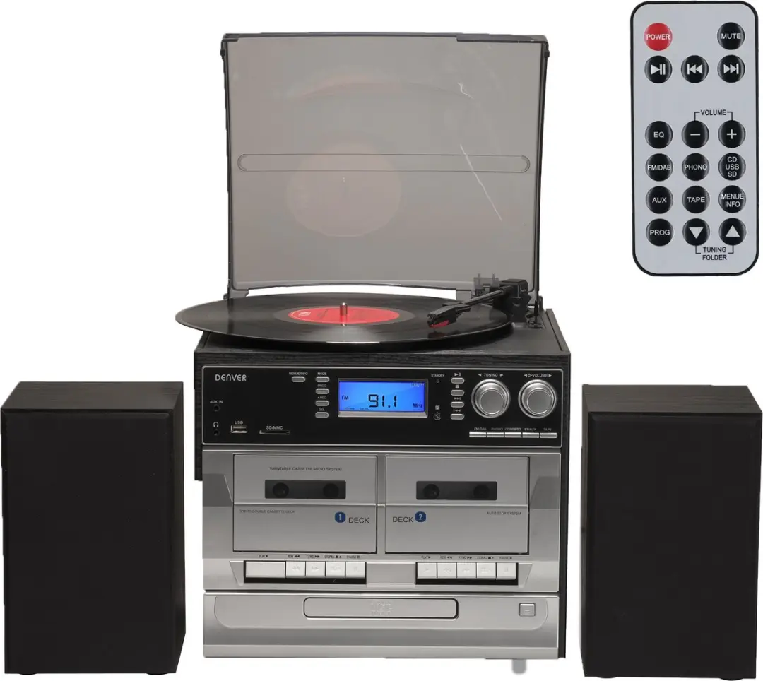 Denver MRD-166 Retro Platenspeler met Radio/CD/Cassette