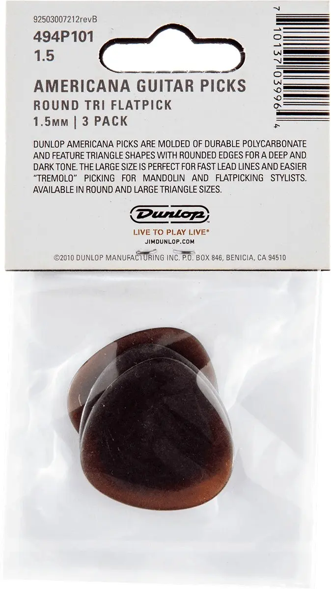 Dunlop Americana Plectrum 1.50mm - 3 Stuks