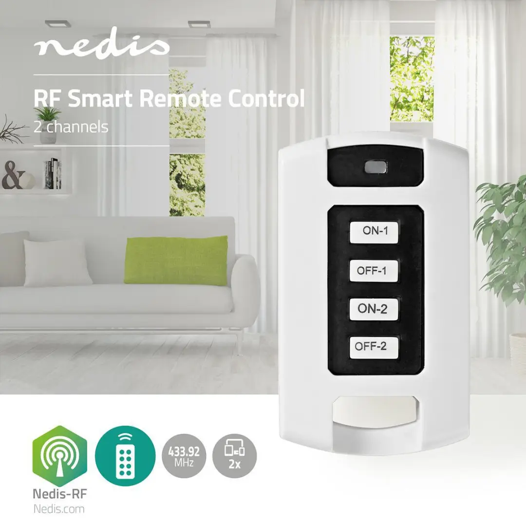 Nedis RF-Afstandsbediening RFRC220WT - 2 Kanalen - Wit