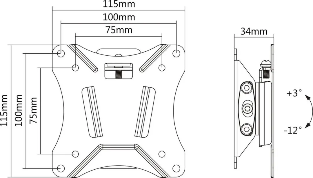 Deltaco ARM-0510 Muurbeugel Tablet - Kantelbaar - Wit - afbeelding 6 van 6