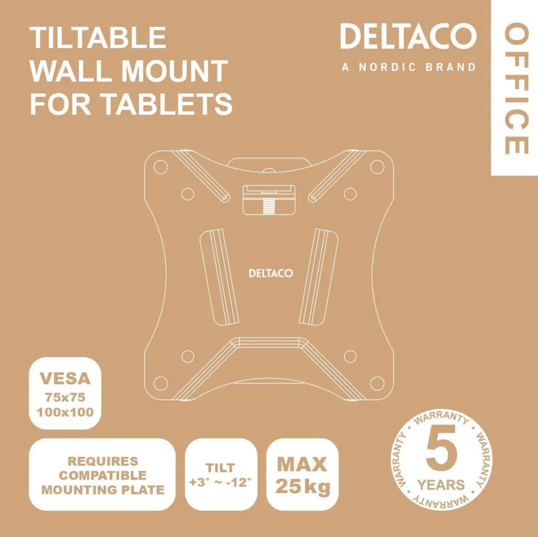 Deltaco ARM-0510 Muurbeugel Tablet - Kantelbaar - Wit
