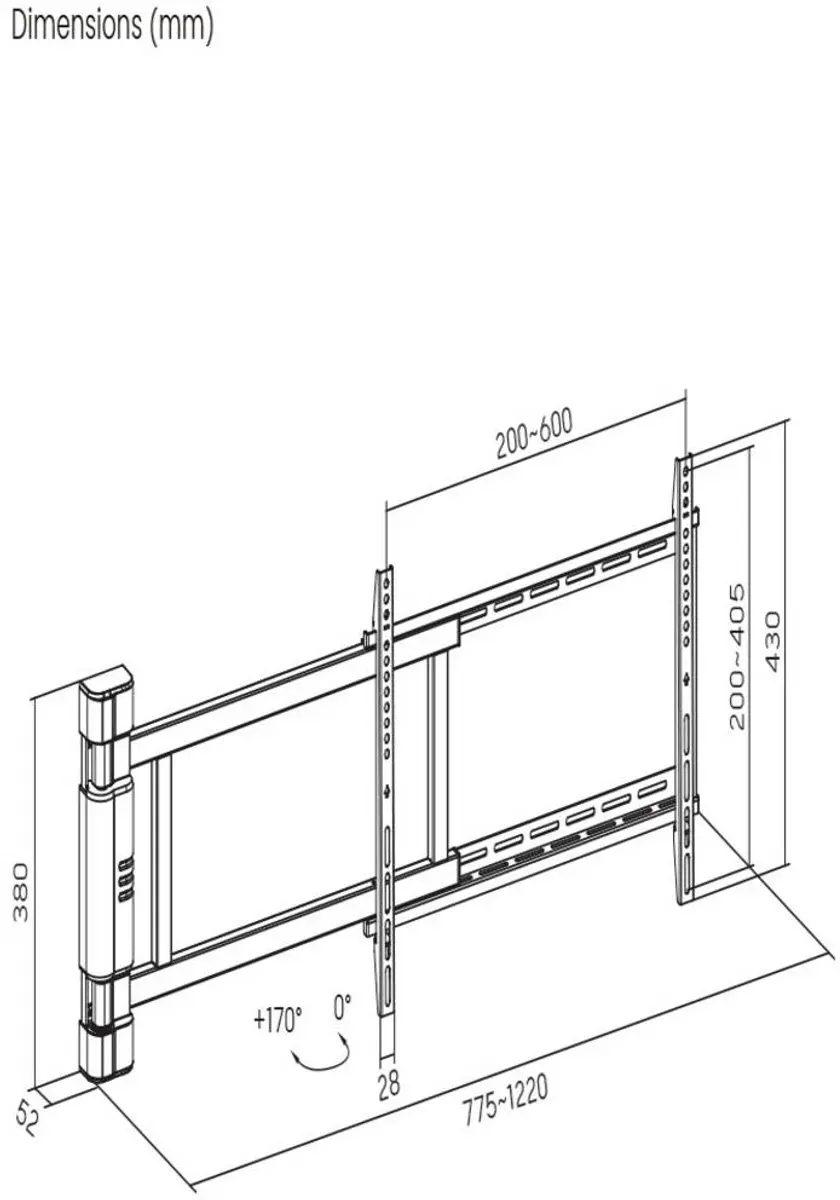SpeaKa Professional SP-TVM-701 TV-Beugel - Zwart - Elektromotor