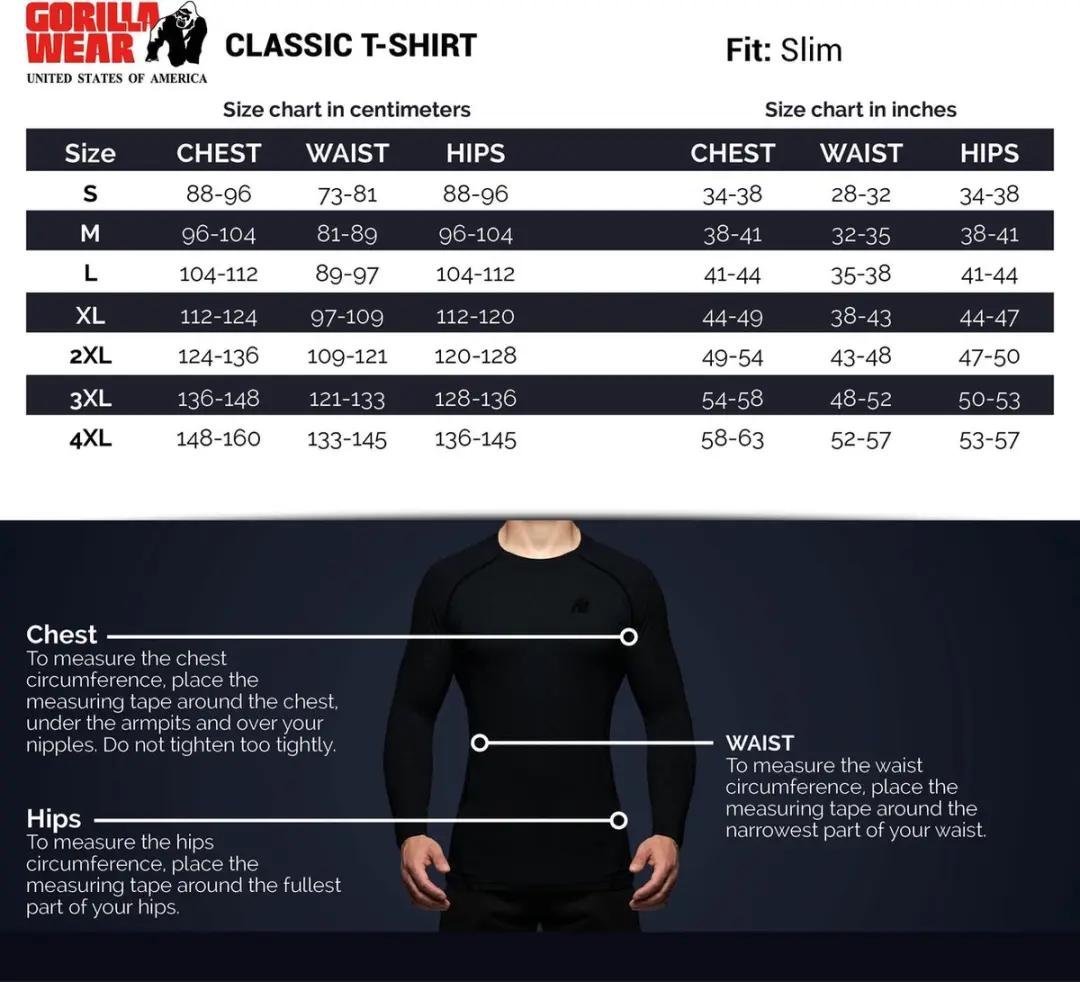 Gorilla Wear Classic T-shirt 2XL - Zwart