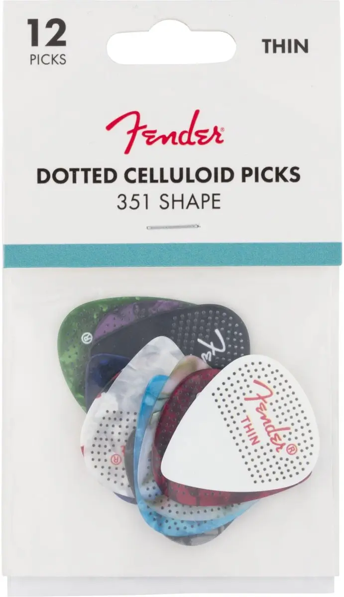 Fender 351 Dotted Celluloid Plectrumset - Dun