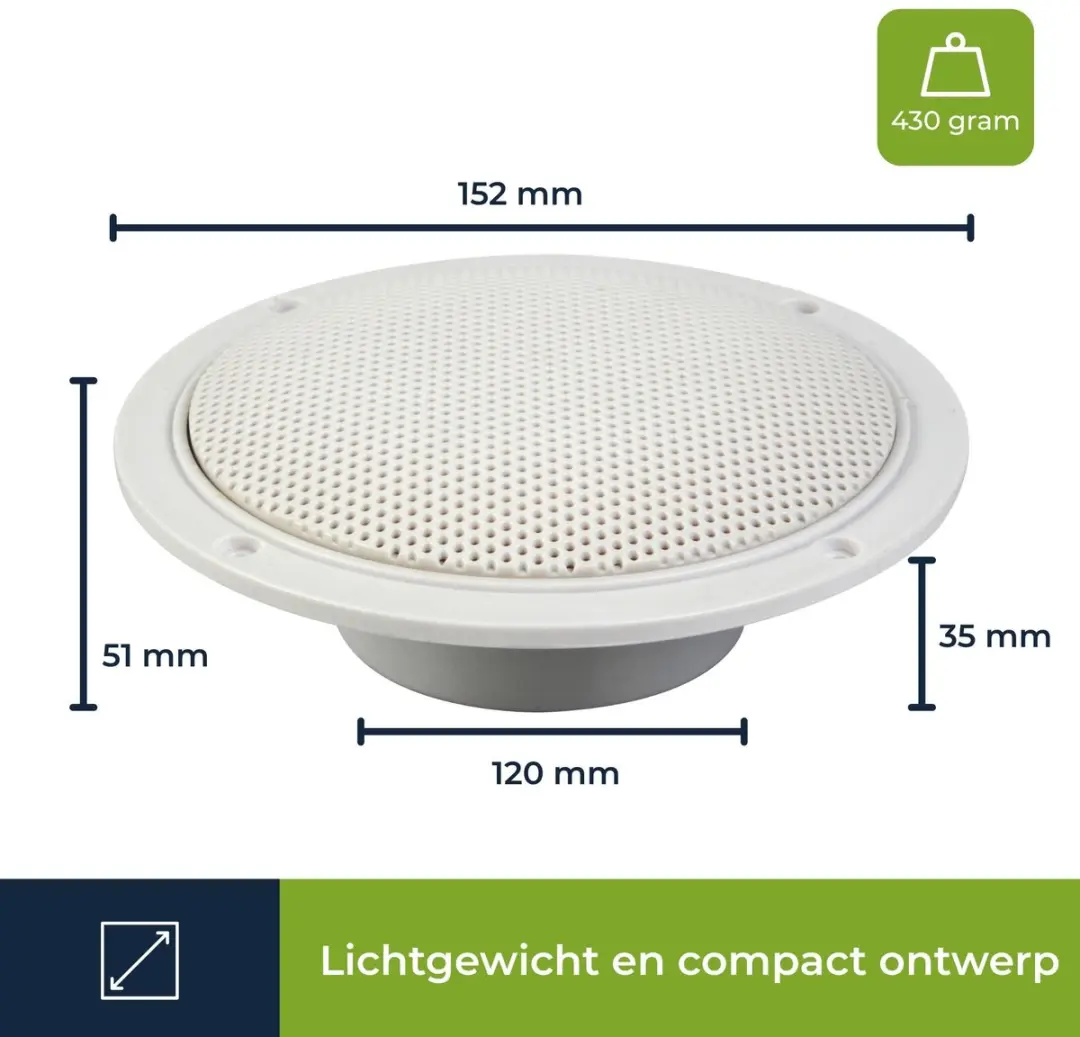 Velleman Inbouwluidspreker 2x 180mm - 80W - Wit