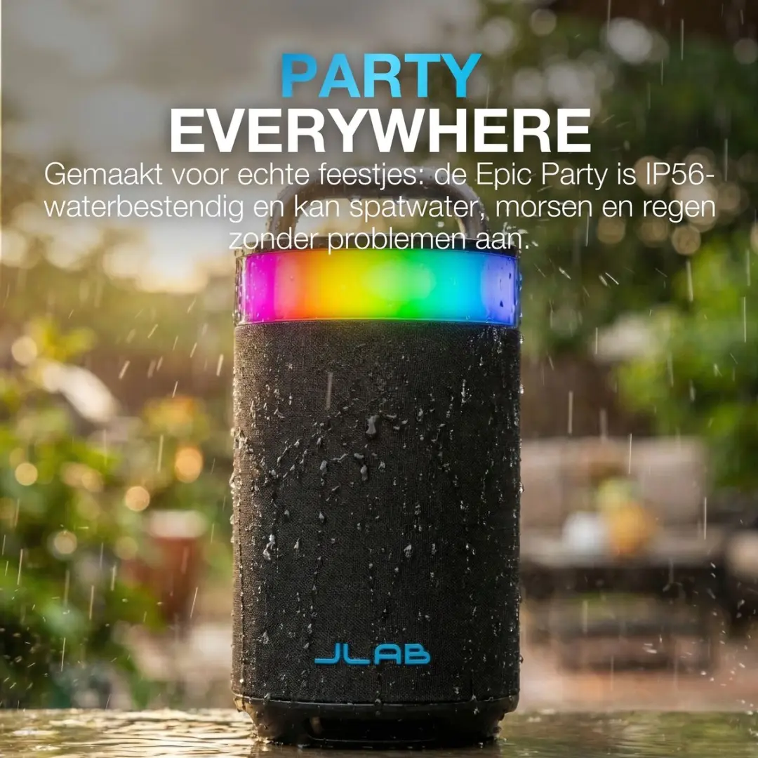 JLab Epic IEUSBEPICRBLK21 Draadloze Speaker - 100W - 16u - IPX6 - Zwart