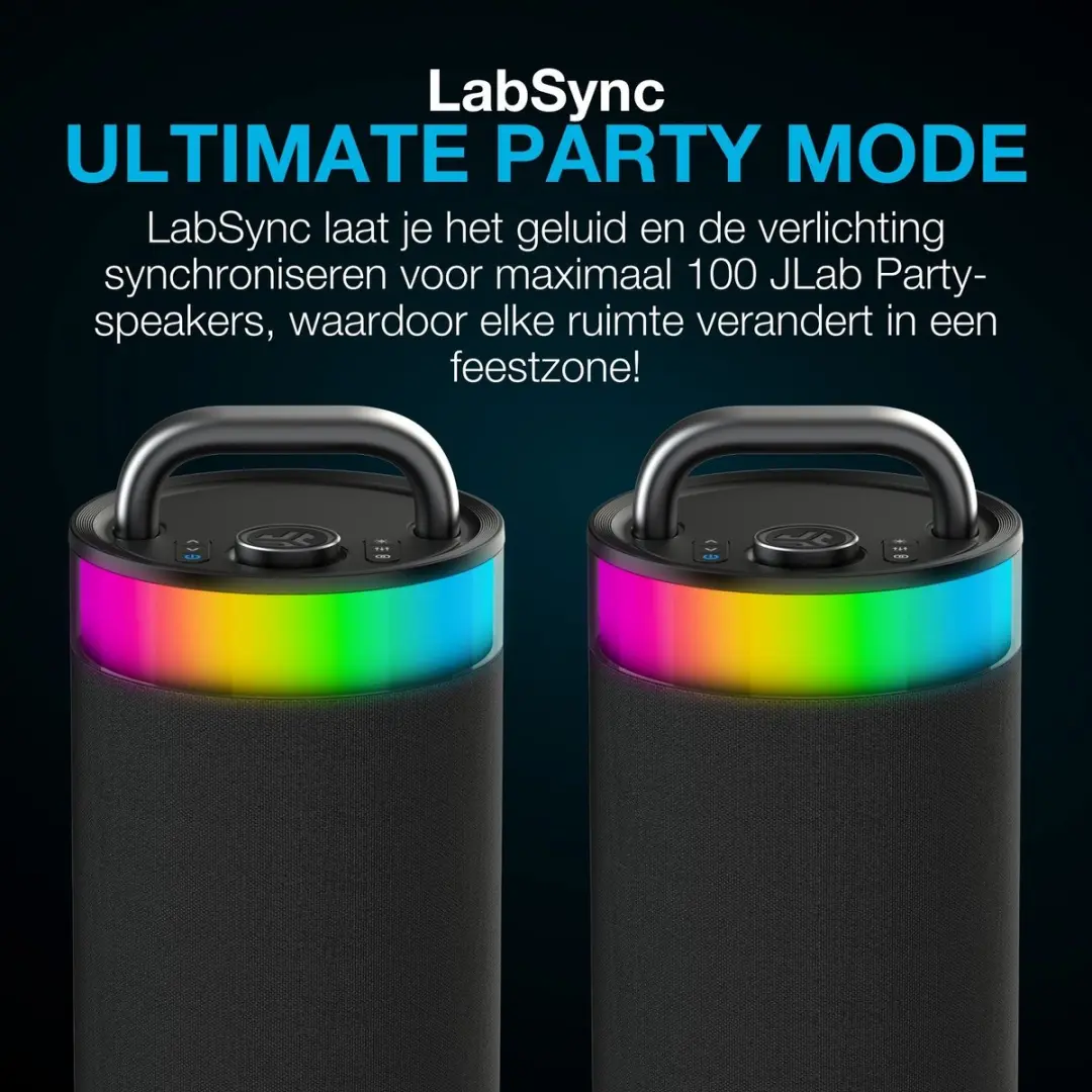JLab Epic IEUSBEPICRBLK21 Draadloze Speaker - 100W - 16u - IPX6 - Zwart