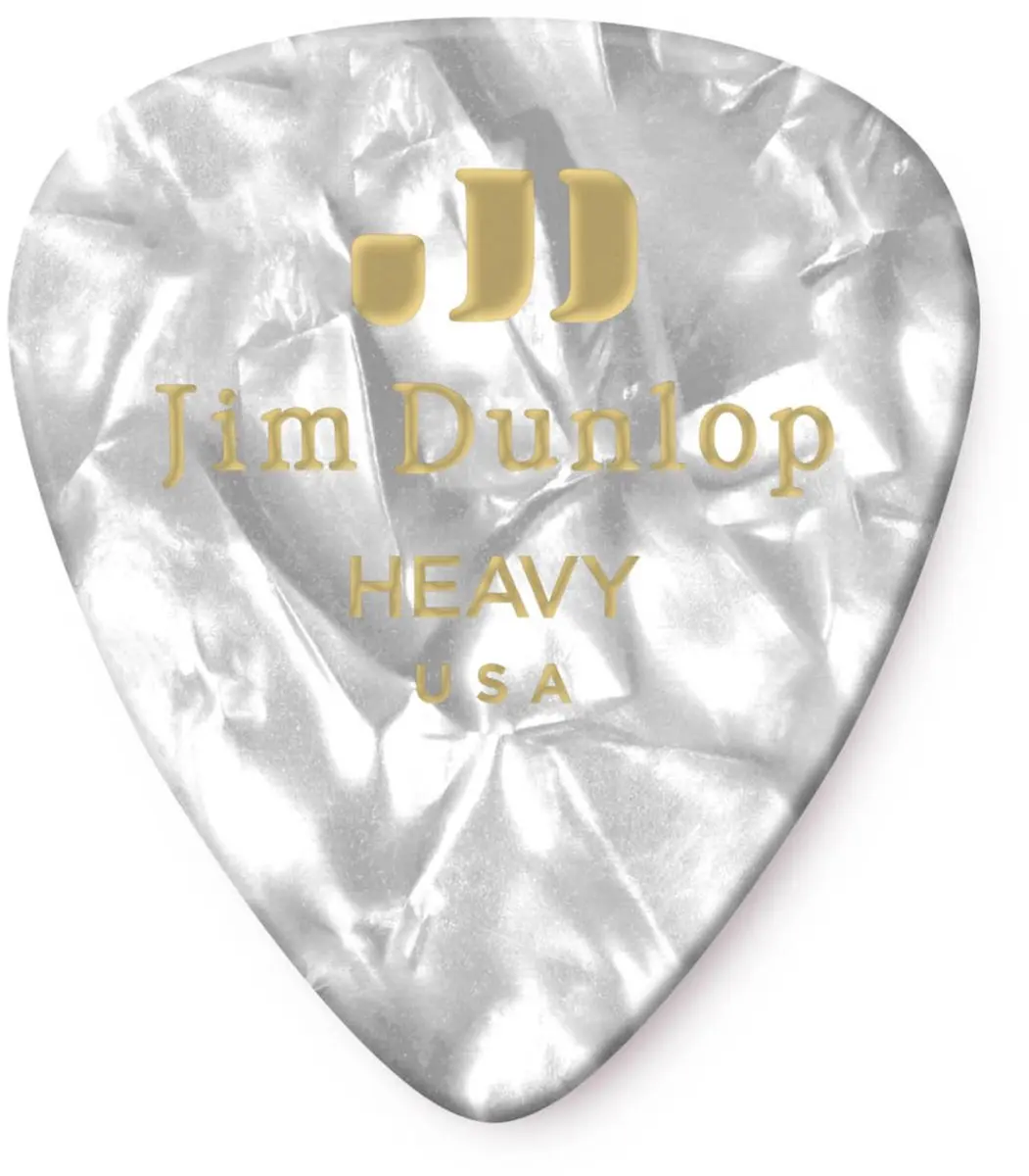 Dunlop Genuine Plektrum Heavy Pearl Wit - 12 Stuks
