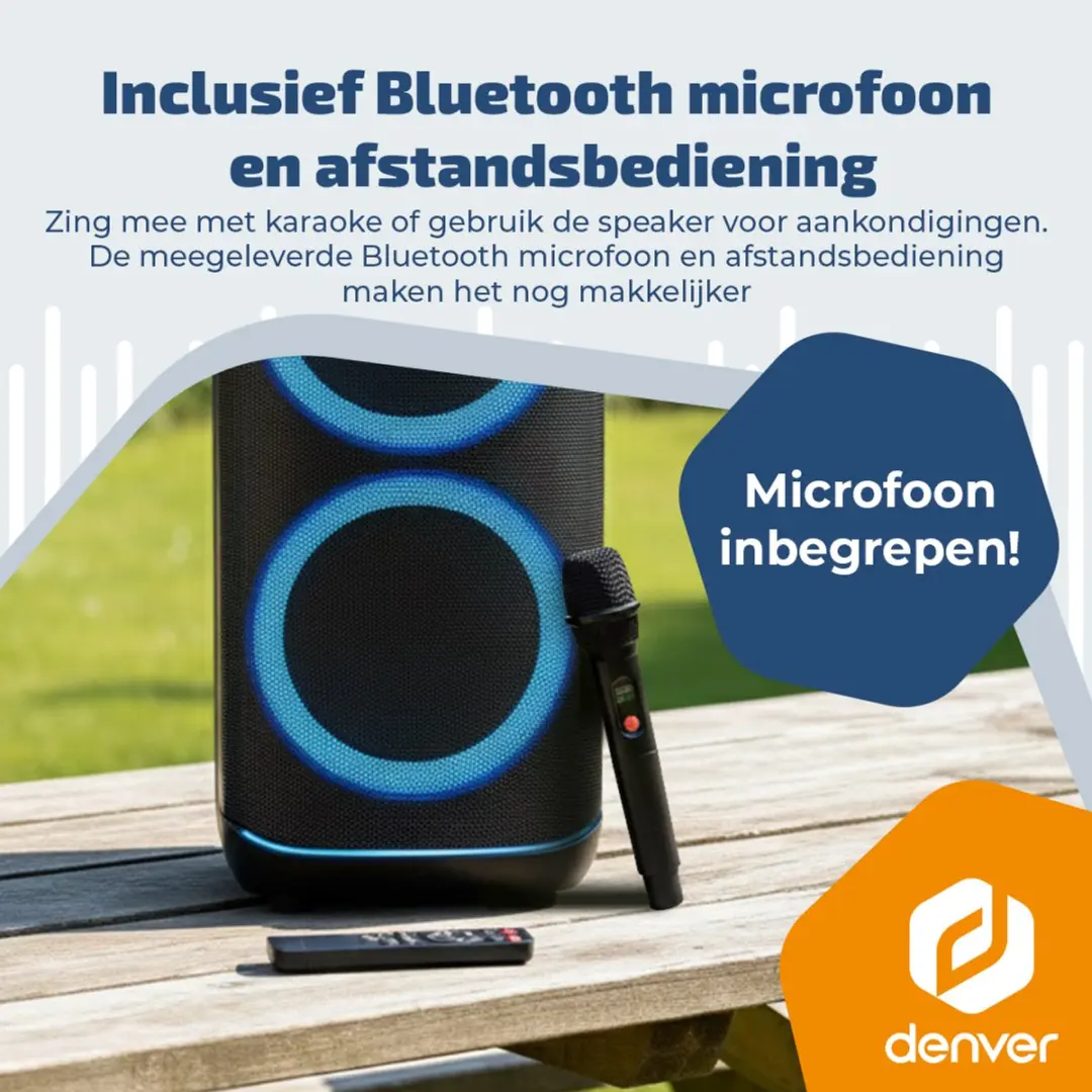 Denver BPS470 Bluetooth Partybox 200W - Met microfoon