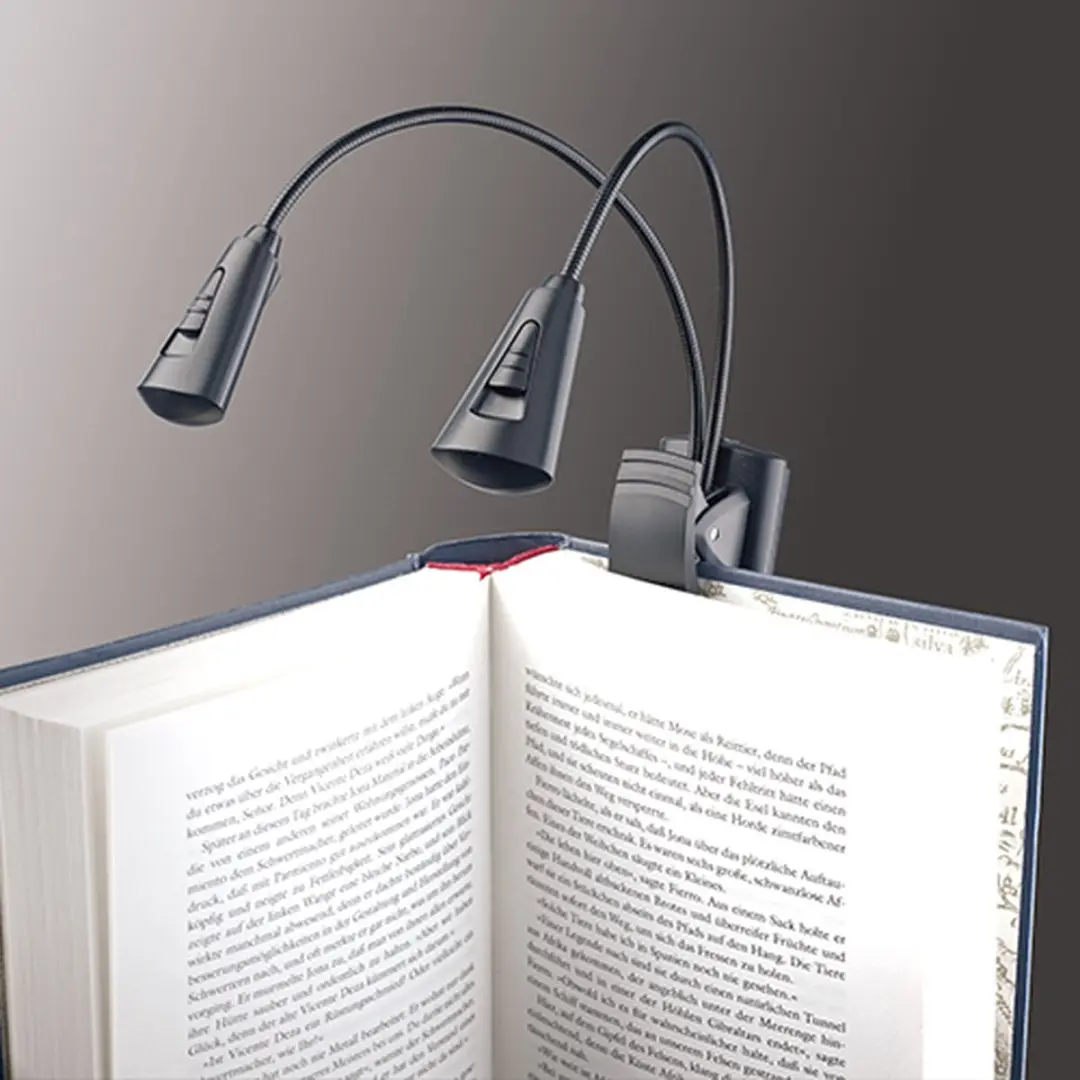 König & Meyer Double 4 LED FlexLight Lessenaarlamp - Zwart