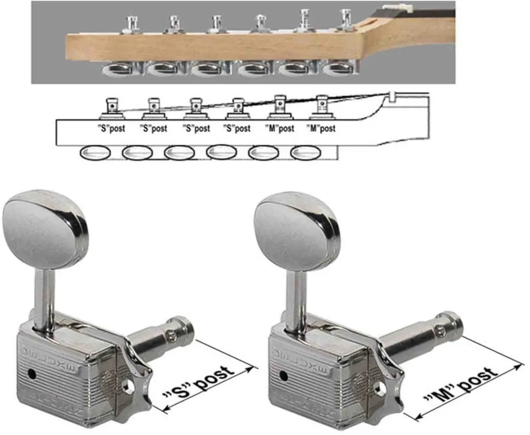 Wilkinson 162-NL-4S2M Gitaar Stemmechanieken - 6 Stuks - Nikkel