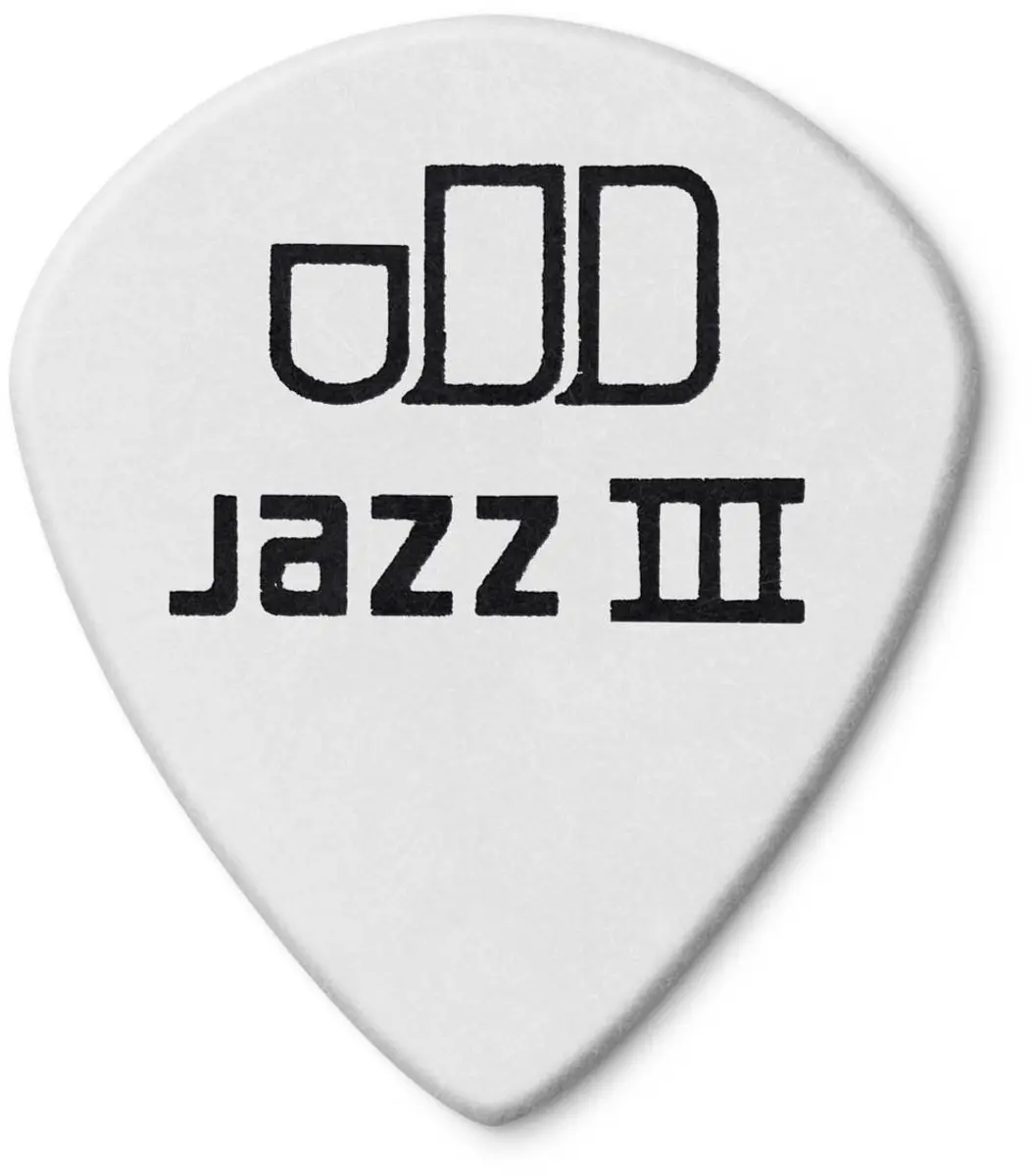 Dunlop Tortex White Jazz III Plectrum 1.14mm - 12 Stuks
