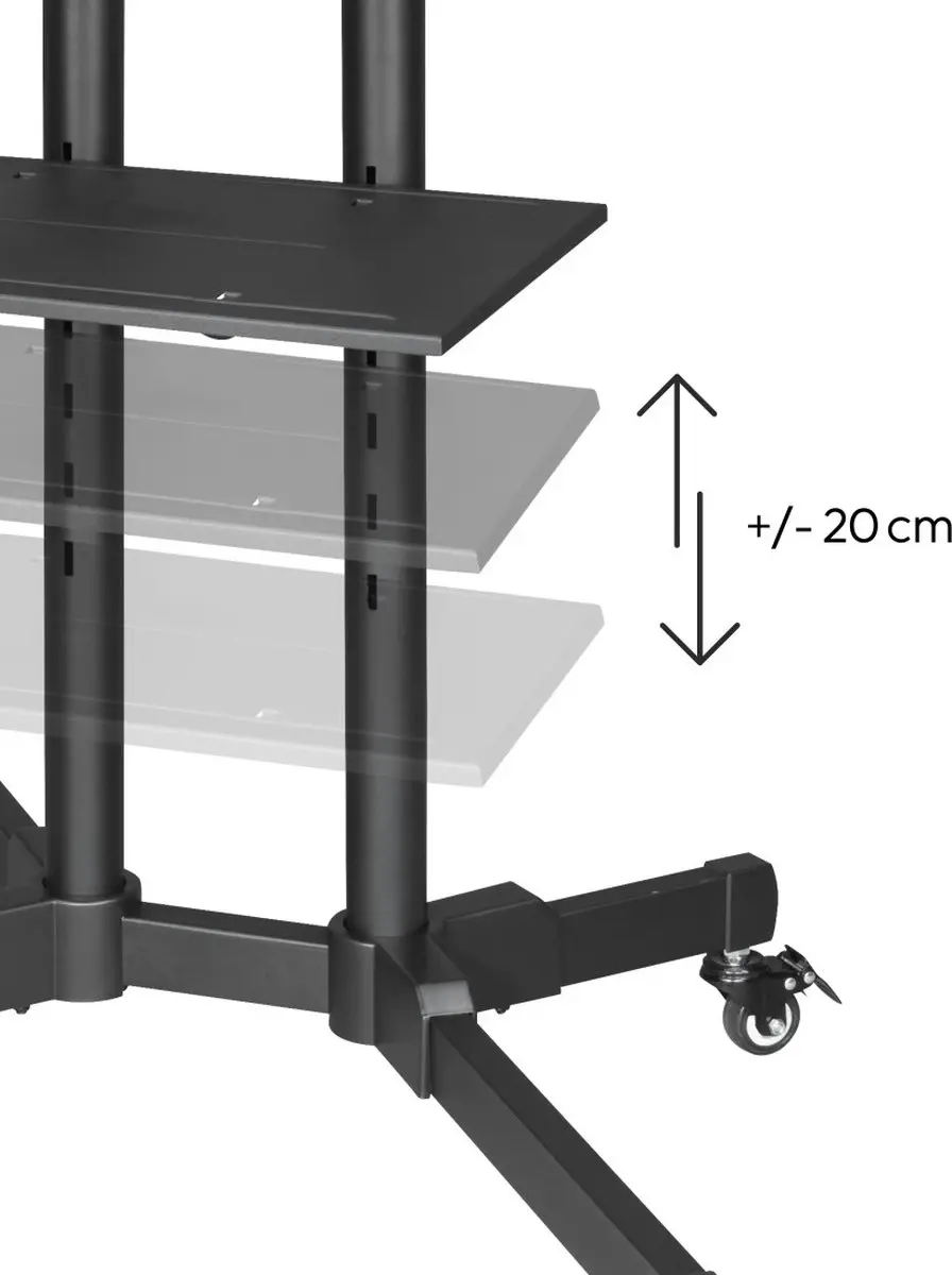 Hama TV-wagen 75" - 40kg - VESA 600x400 - Zwart - afbeelding 6 van 6