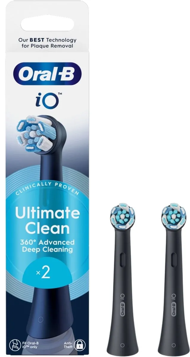 Oral-B iO Ultimate Clean Opzetborstels 2 Stuks - Zwart